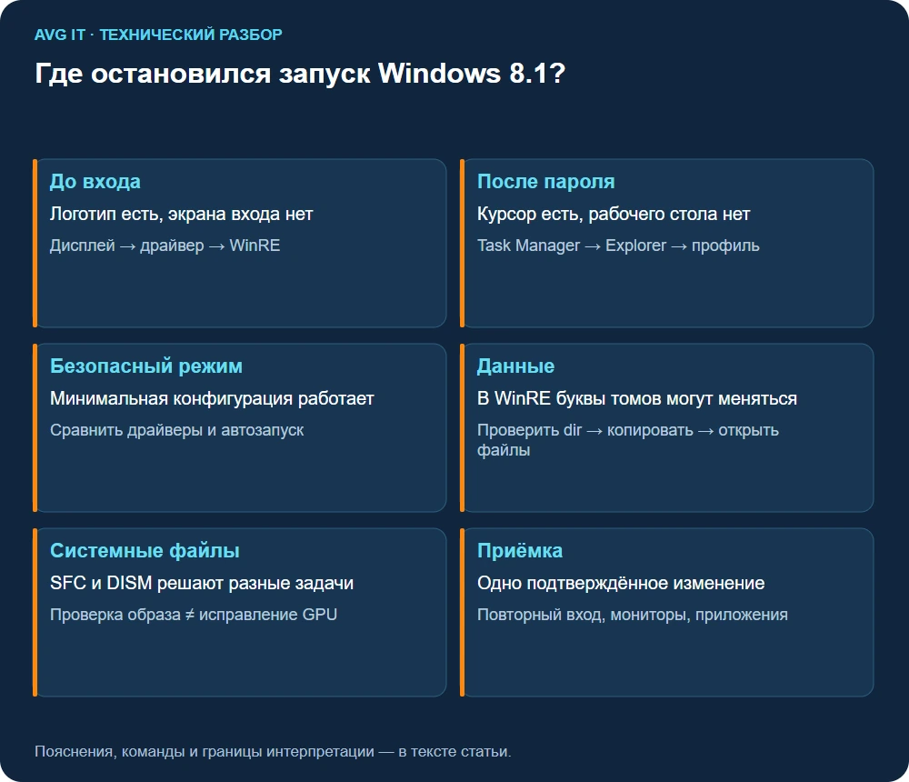 Где остановился запуск Windows 8.1?
