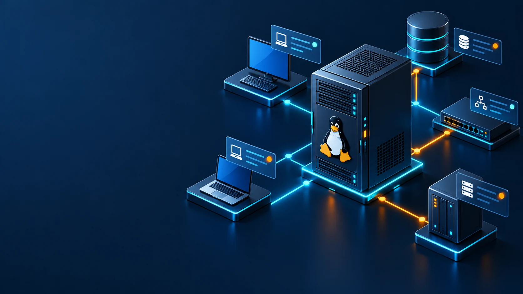 Как изменить имя компьютера в Linux и не сломать сеть — техническая иллюстрация