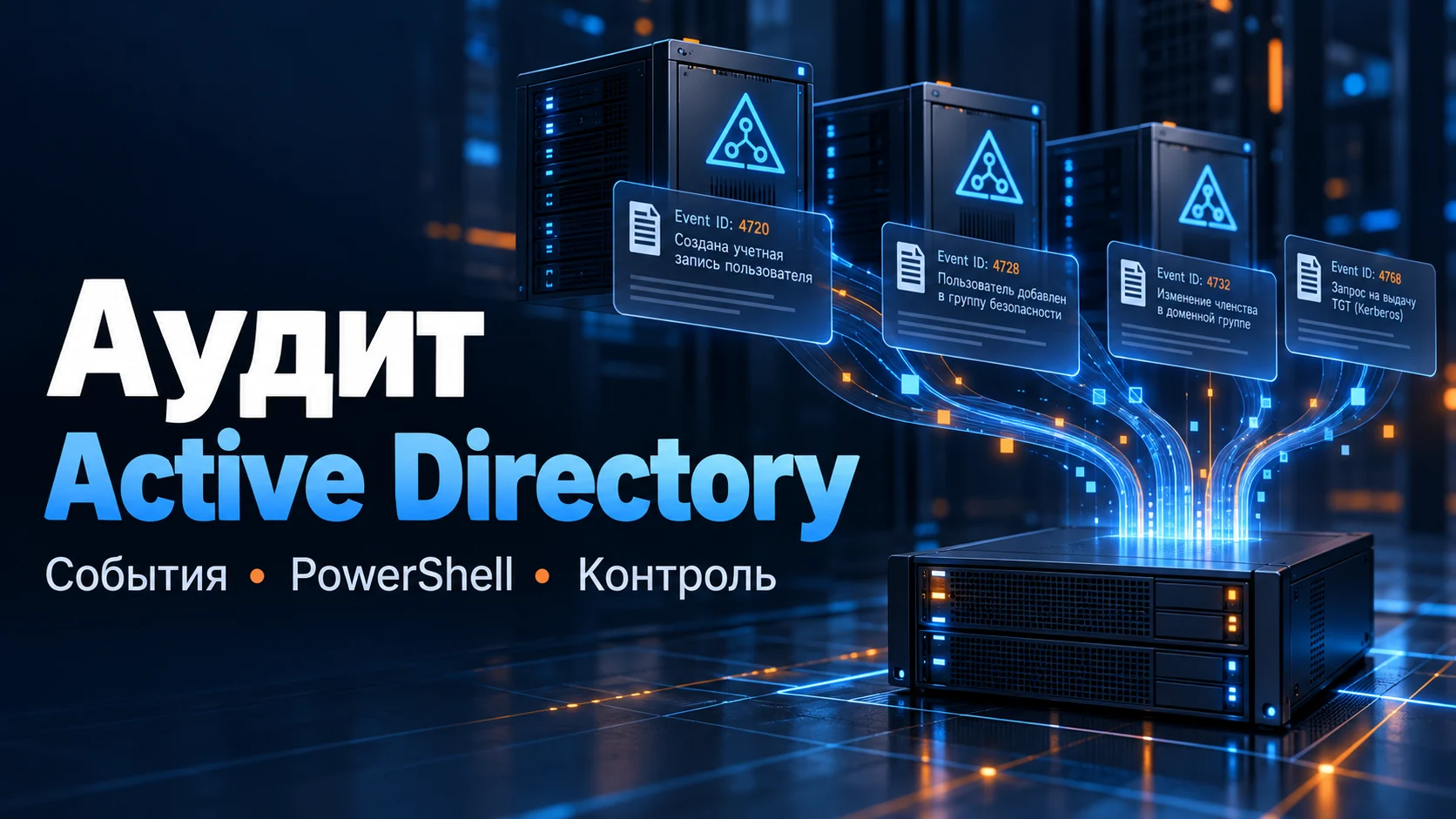 Иллюстрация к инструкции: Аудит Active Directory в PowerShell: изменения, события и оповещение