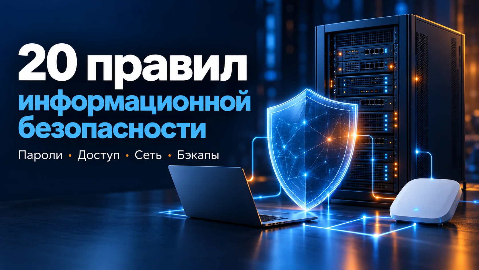 20 правил информационной безопасности: пароли, доступ, сеть и резервные копии