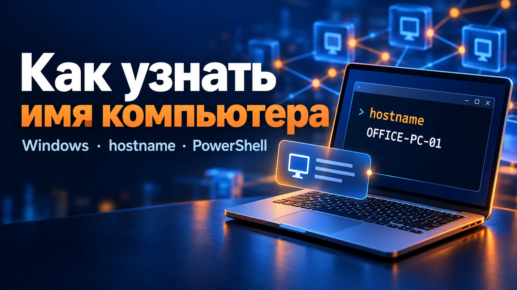 Как узнать имя компьютера Windows с помощью hostname и PowerShell